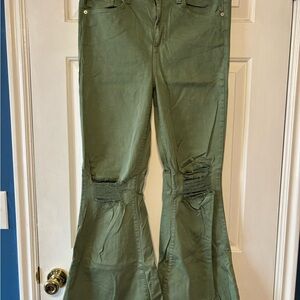Sneak Peek Olive Green Jeans